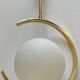 Suspension mid-century laiton et verre opalin