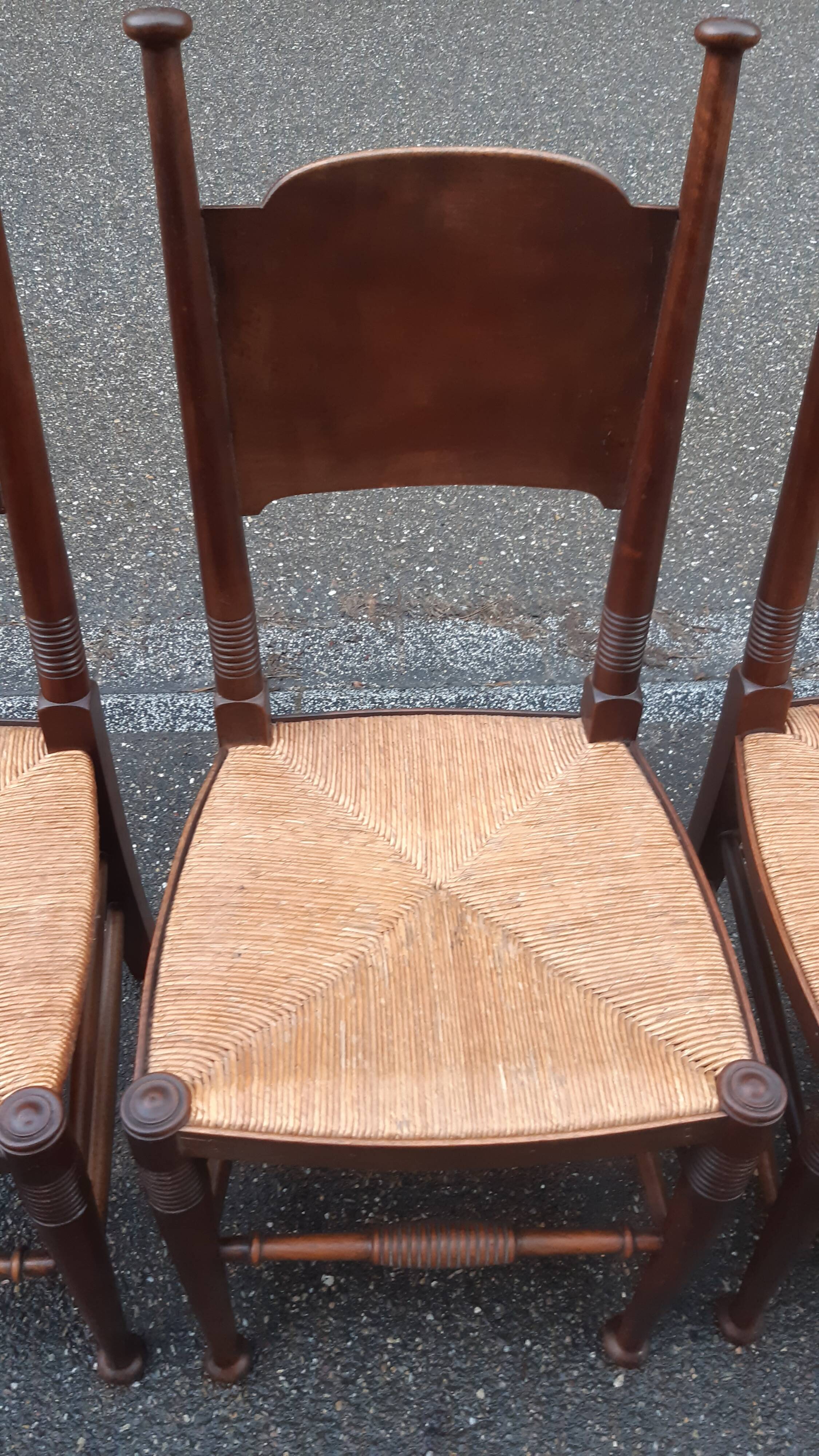 6 chaises Arts & Crafts par William Birch & E.G. Punnett