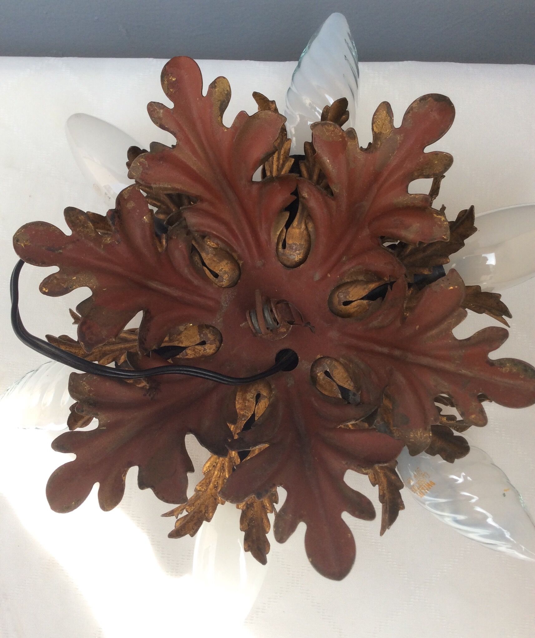 Gold metal leaf ceiling, 60s