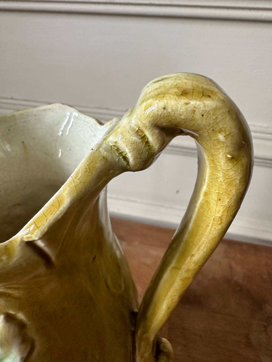 Art Nouveau vase in stamped slip