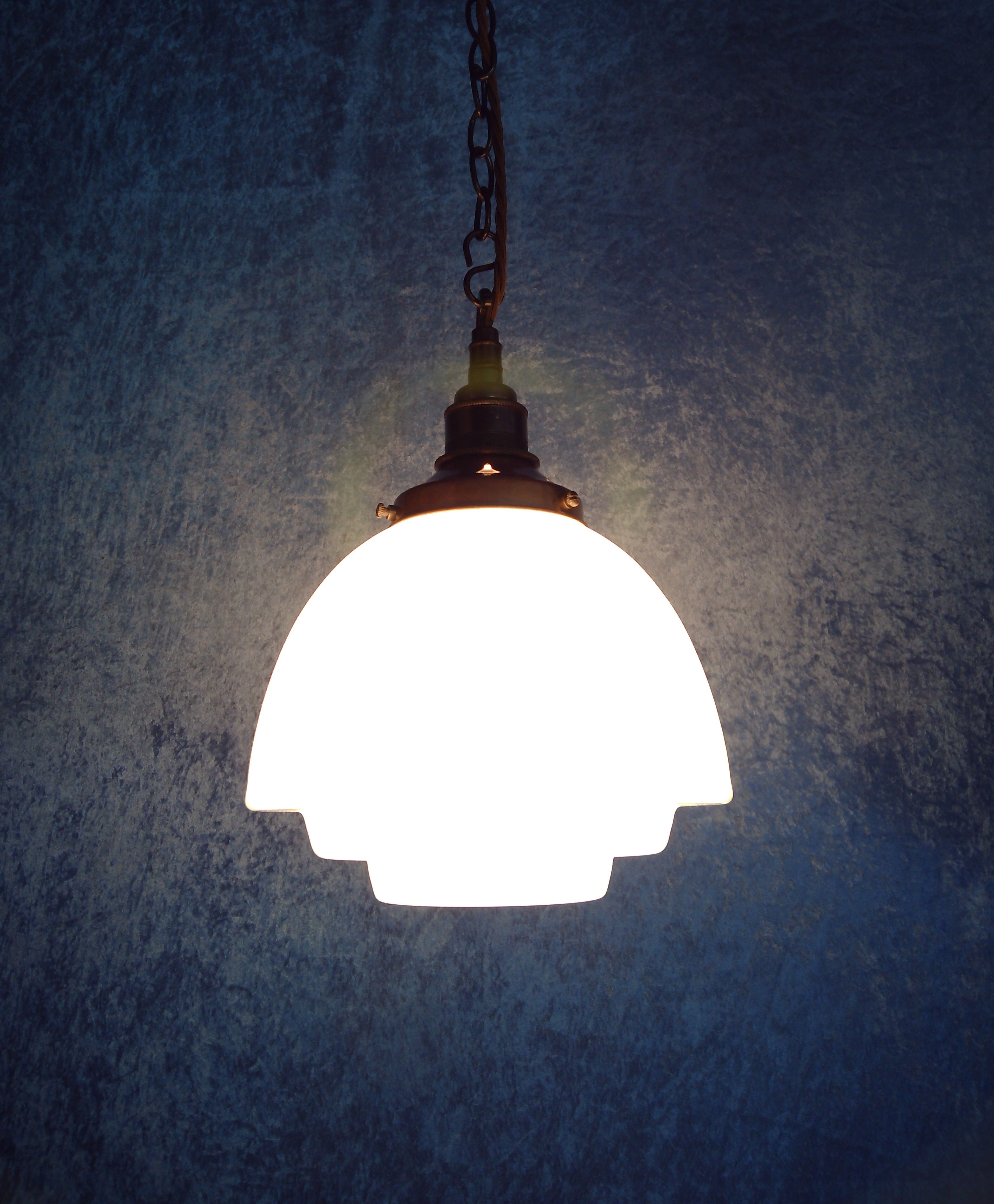 Art Deco opaline hanging lamp