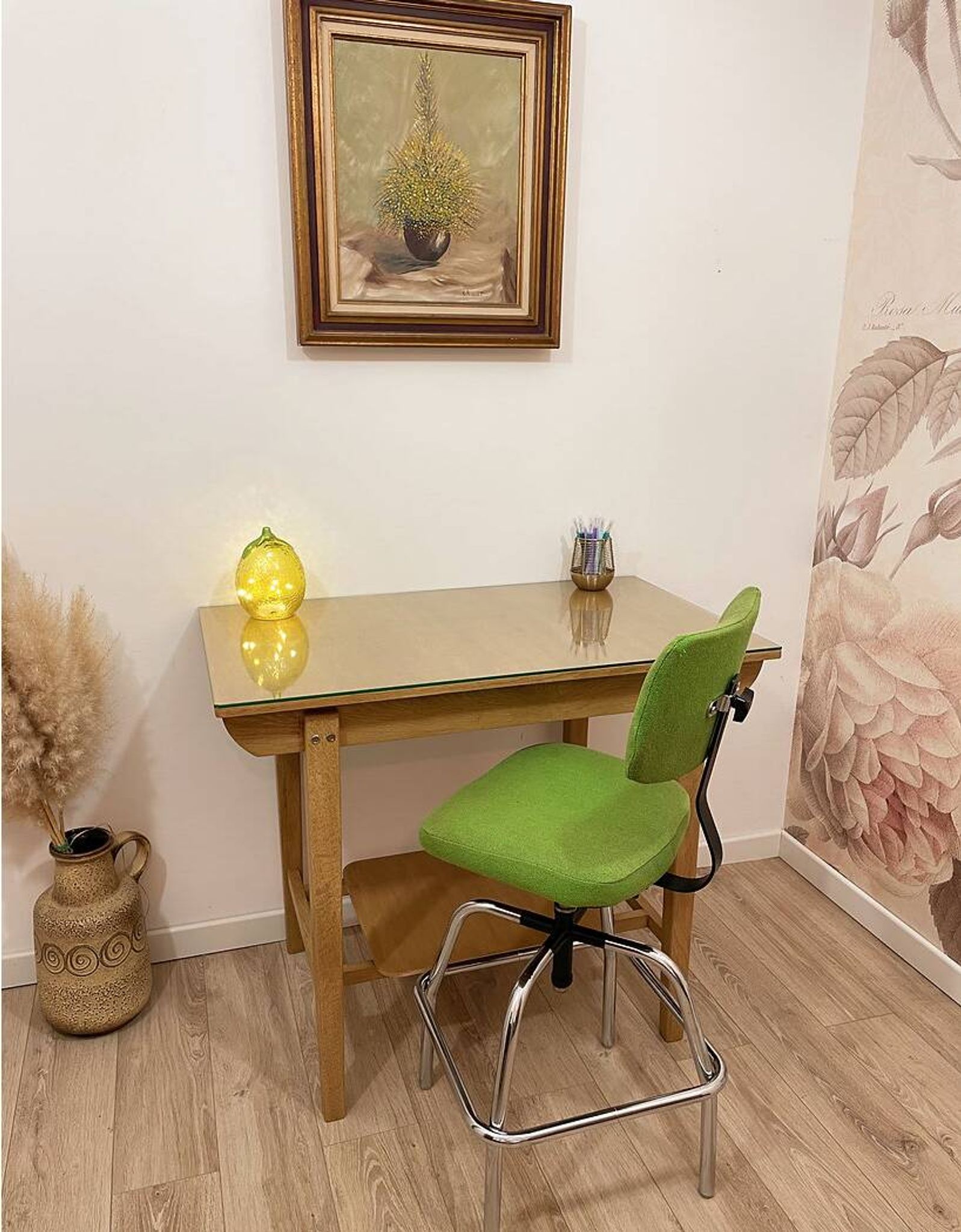 1960s desk, made of solid oak