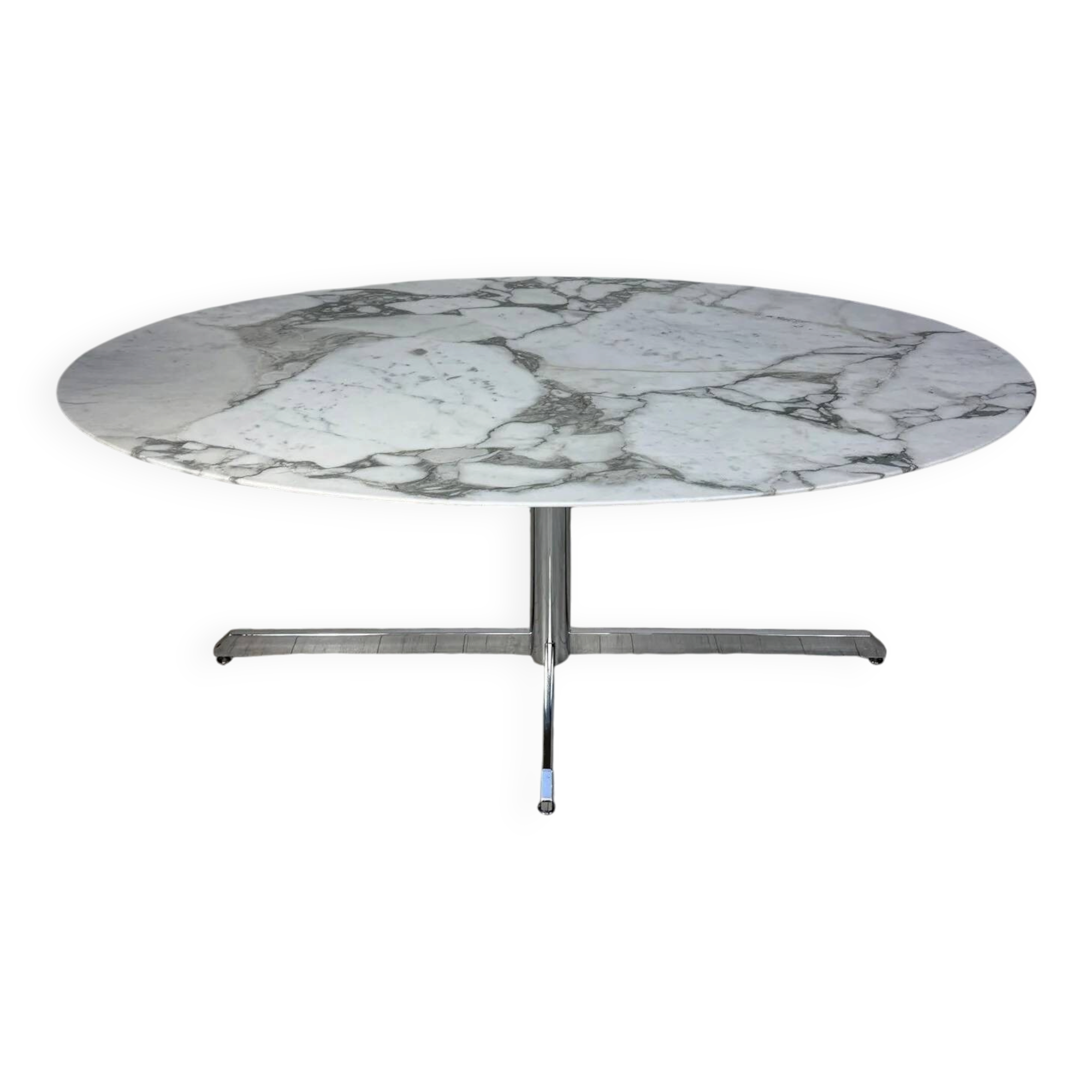 1960s oval marble dining table by Florence Knoll for Roche Bobois