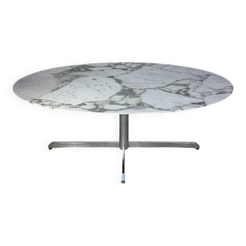 1960s oval marble dining table by Florence Knoll for Roche Bobois