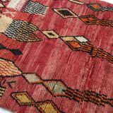 Moroccan Berber carpet Boujaad red with colorful patterns 252x158cm