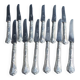 12 dessert knives (fruit) – Silver handle – Rocaille style
