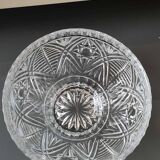 Molded crystal candy cup/dish/boho chic. art deco. starry/cross/leafy patterns, petals