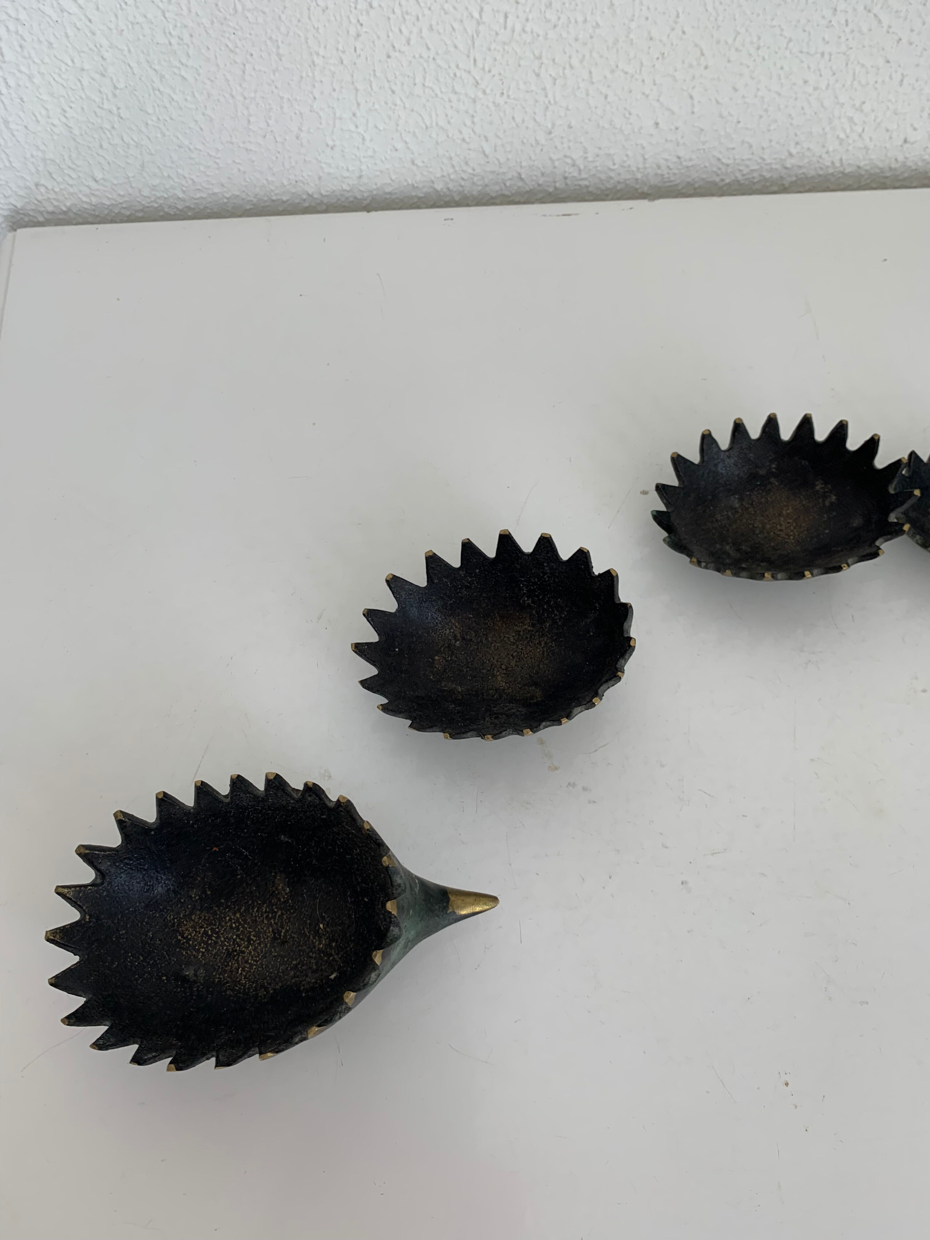 Vintage Ashtrays 1950 Hedgehogs by Walter Bosse for Hertha Baller