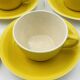Service 10 tasses jaune Boch Belgique vintage