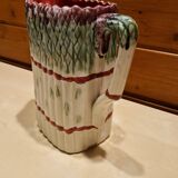 Vintage pitcher of asparagus barbotine Onnaing style