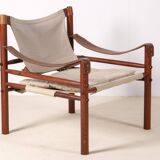 Arne Norell Sirocco Lounge Chair in Ash and Canvas, 1960s Sweden