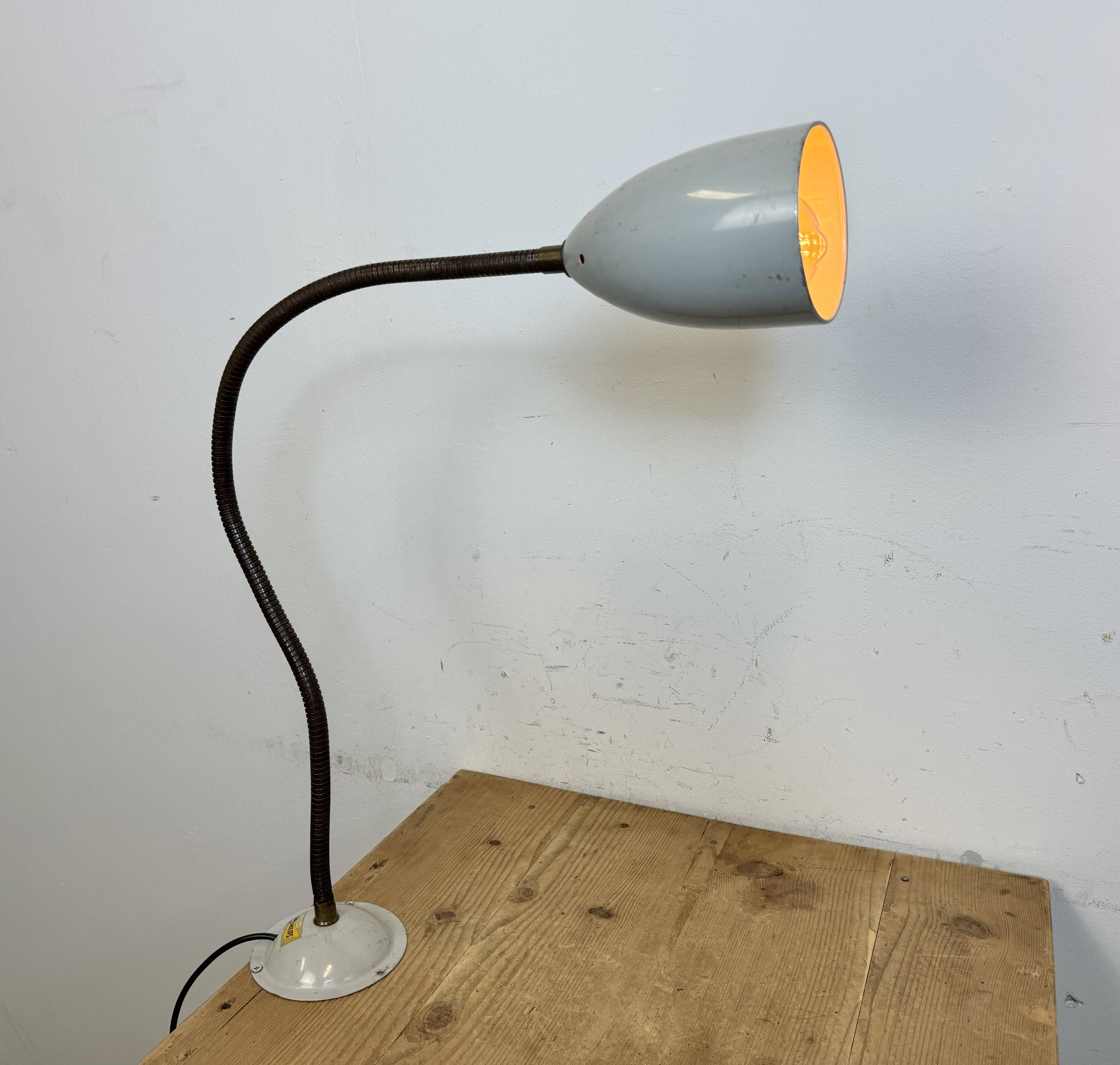Grey Industrial Gooseneck Table Lamp from Philips, 1960s