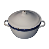 Small bowl pot in vintage enamelled sheet metal