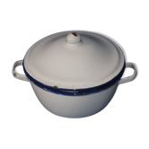 Small bowl pot in vintage enamelled sheet metal