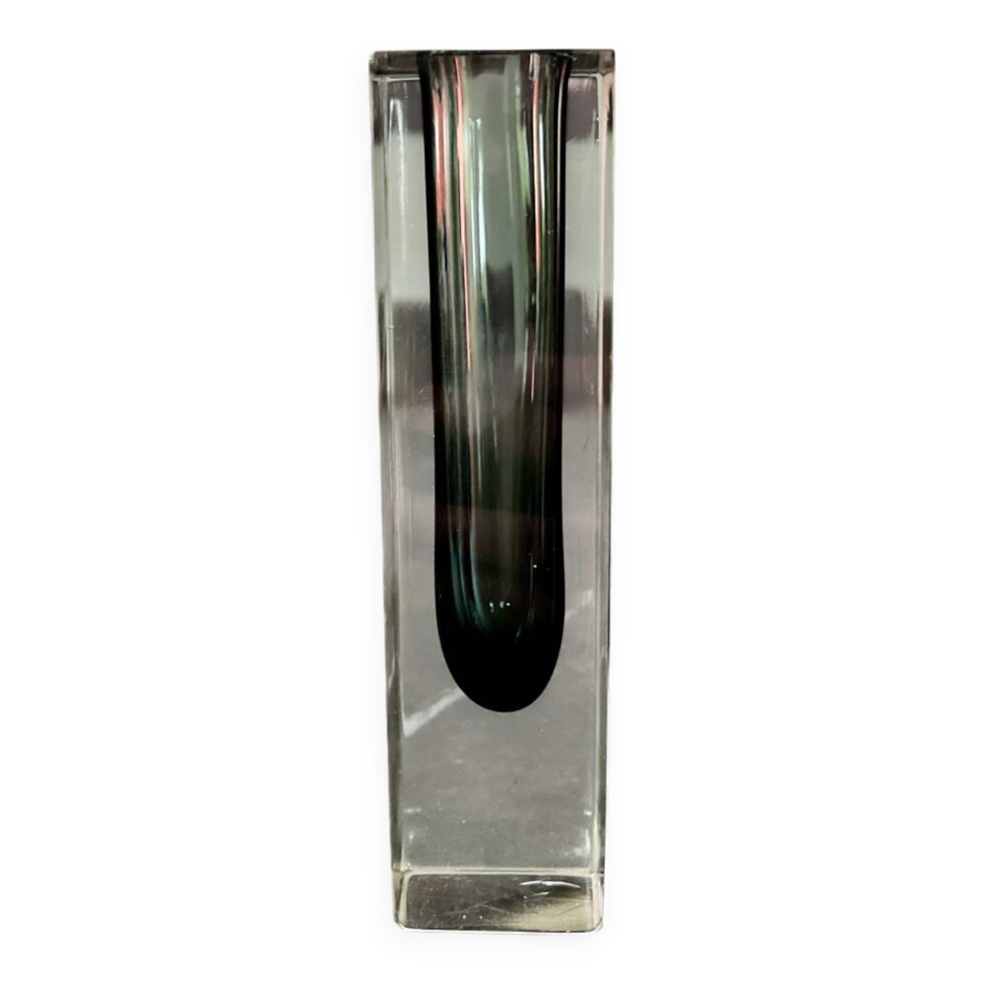 Vintage Murano glass vase somerso 1960