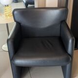 Pair of Tecno 148 leather armchairs
