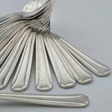 Set of twelve silver-plated metal spoons for oysters or sorbets