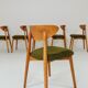 Wild green dining chairs light wood