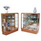 Art Deco Display Cabinets in Maple, Glass, and Mirror, Czech, 1930s, Set of 2