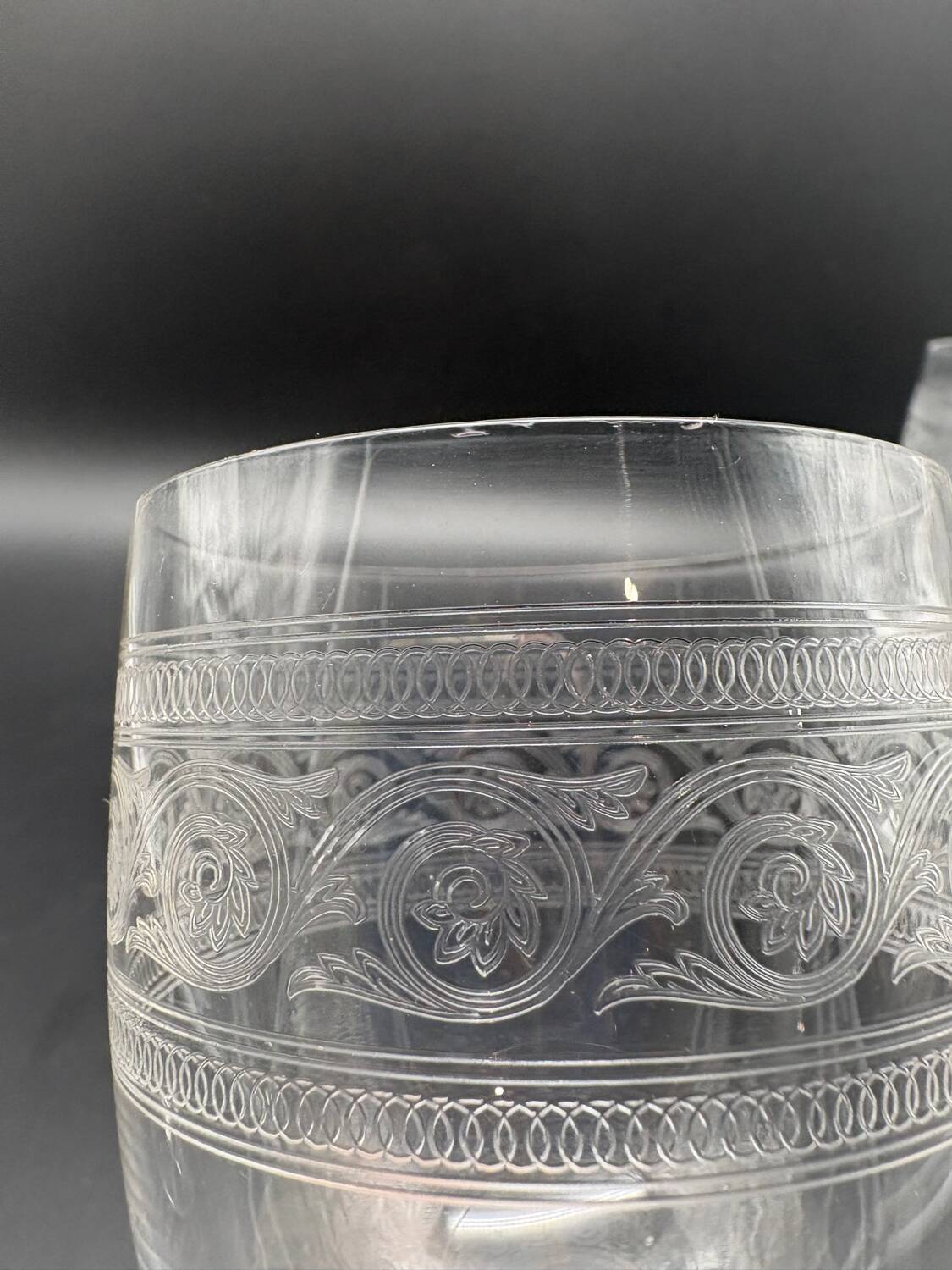 Baccarat crystal glassware and decanter set, Athenian engraving