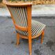 4 chaises style directoire en bois massif et velours vert beige