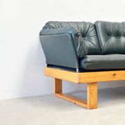 1970's dark green German corner bench