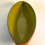 Wood-effect resin catchall tray, Italian design from the 1960s.