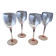 4 Luminarc wine glasses with pink stems