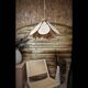 Iris flower pendant – 16 petals made of rattan and raffia