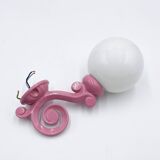 Pink cast iron wall light from the 70s/80s