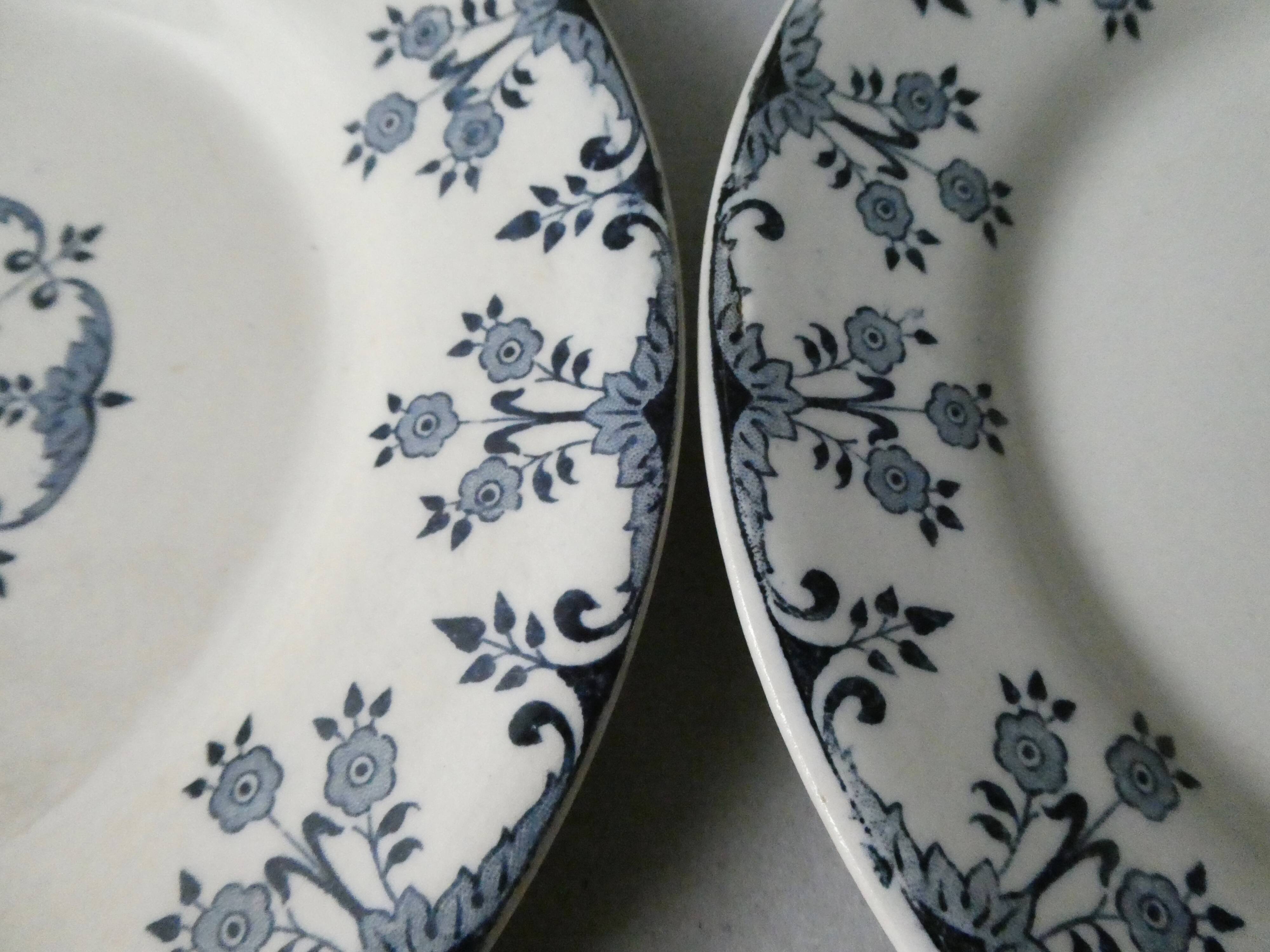 Set of 6 plates Gien iron earth, model Florence