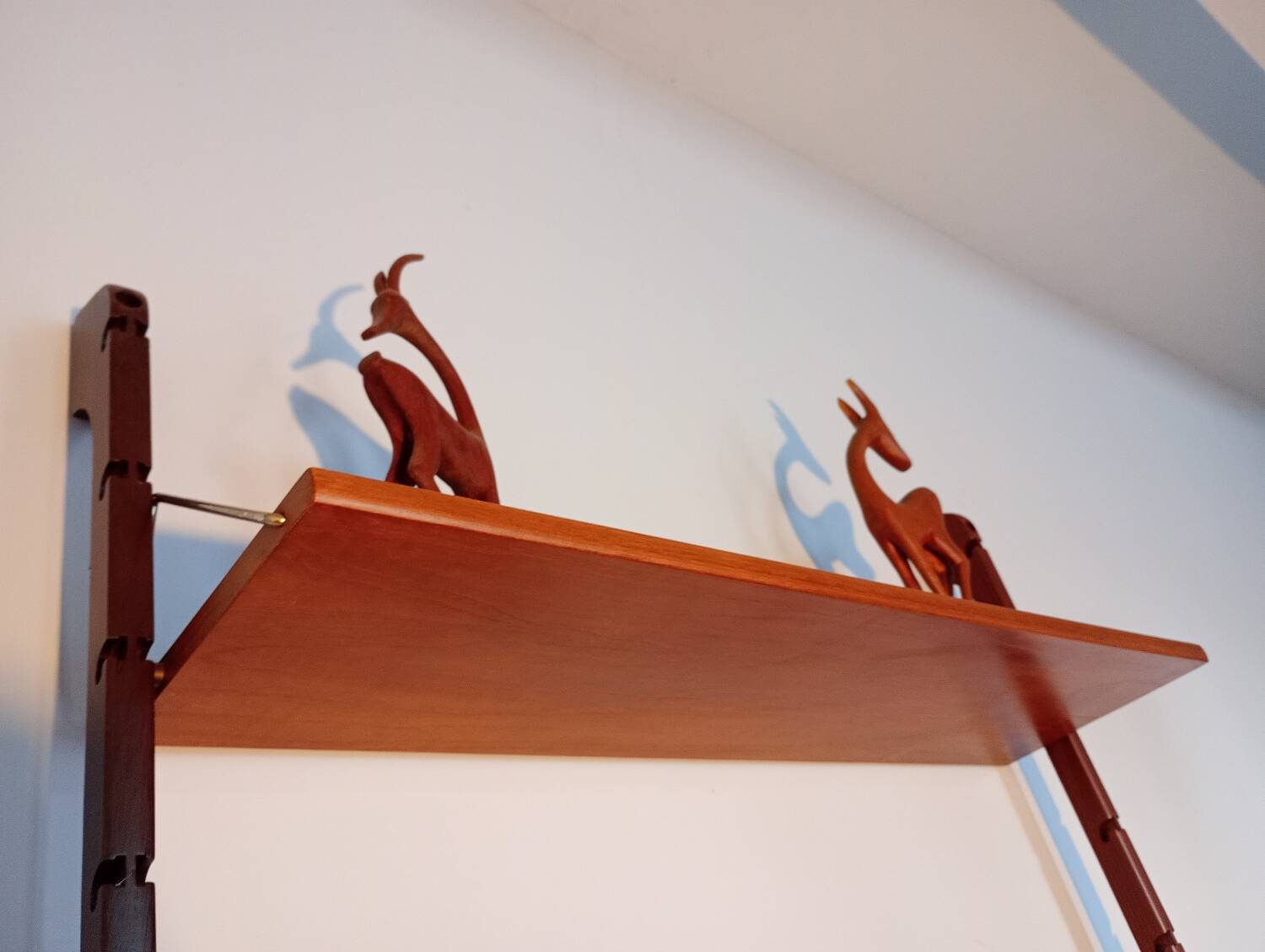 Ergo wall-mounted teak shelves, Vintage Scandinavian 1960s
