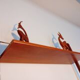 Ergo wall-mounted teak shelves, Vintage Scandinavian 1960s