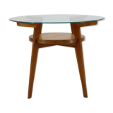 1960s Oak and Glass Coffee Table, Czechoslovakia