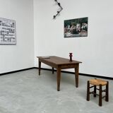 Solid walnut farmhouse table with spindle legs