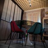 Suite of 5+1 shell chairs Pierre Guariche 1960