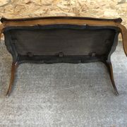Old Coffee Table Style Louis XV Wood Chevillé Legs Curved Vintage
