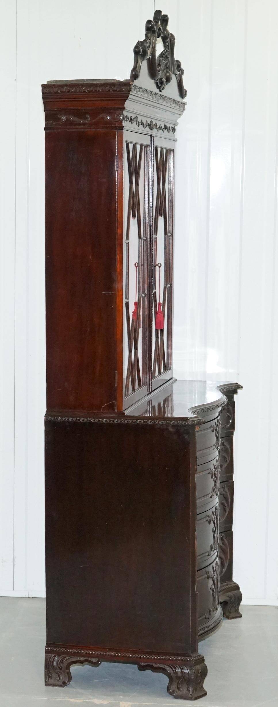 George III Library Thomas Chippendale in Hardwood on Serpentine Chest of Drawers