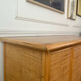 Buffet en bambou et rotin vintage