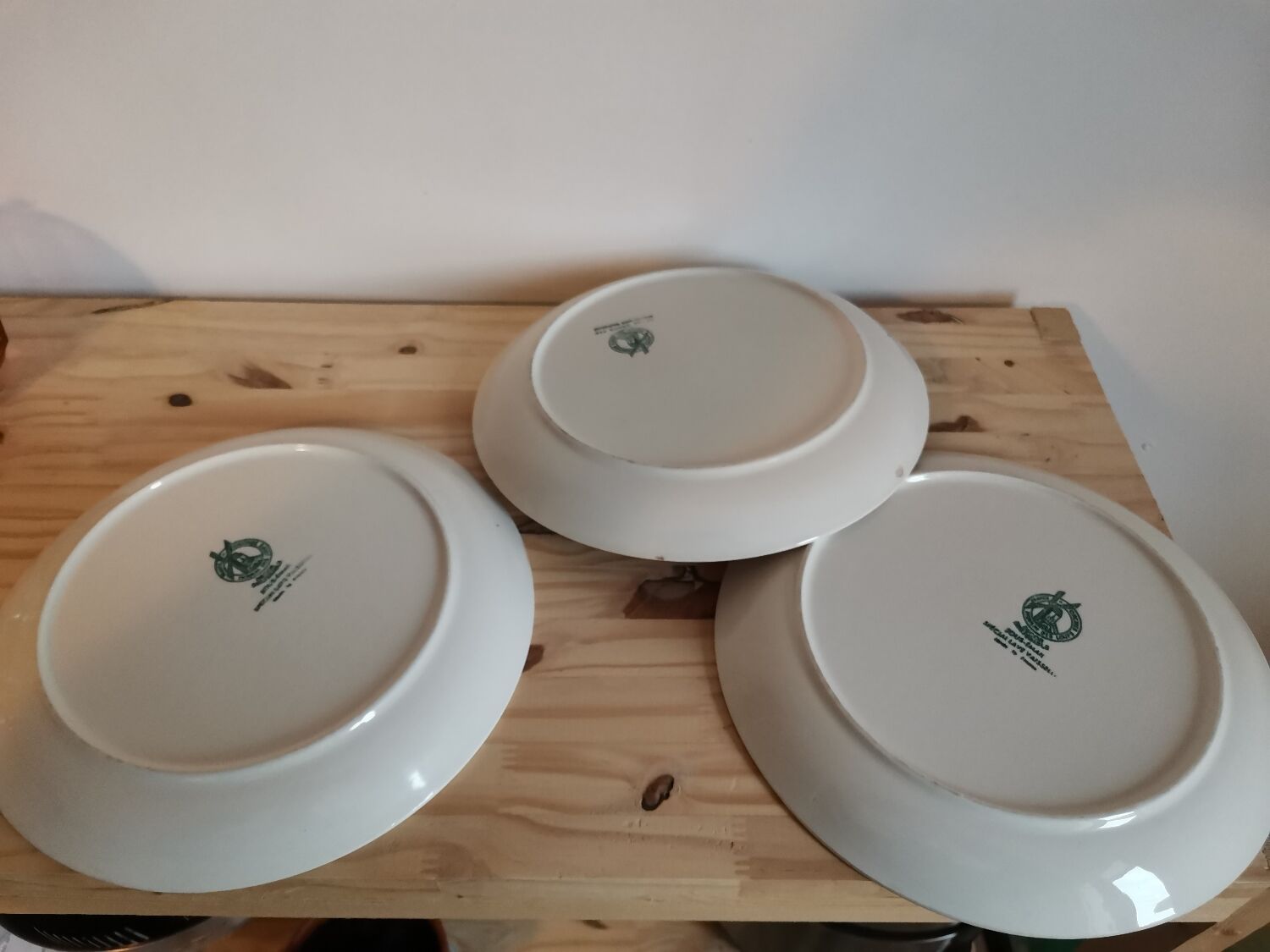 Set of 3 vintage plates vichy tile Moulin des Loups orchies under email