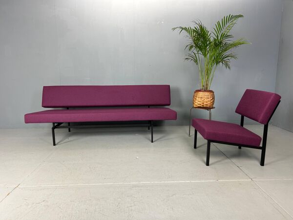 Fauteuil lounge couleur aubergine Gijs Van Der Sluis modèle 36 ZA, 1961