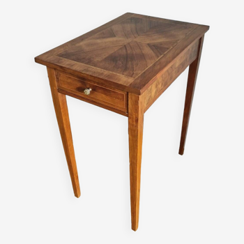 Directory style marquetry writing table