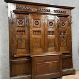Coat rack with chest function in solid oak circa 1880