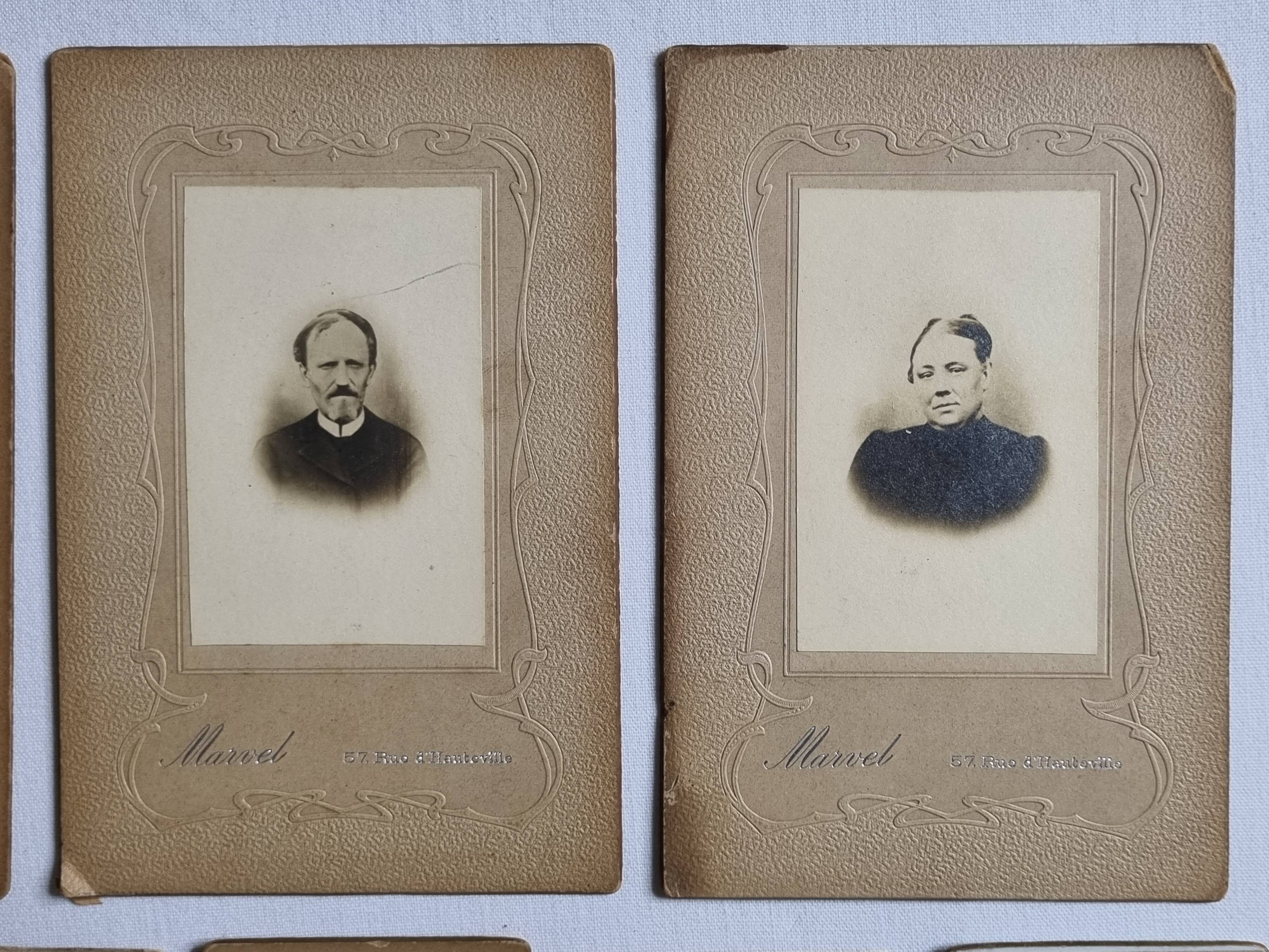Set of 21 old photographic portraits from the end of the 19th century to the beginning of the 20th century