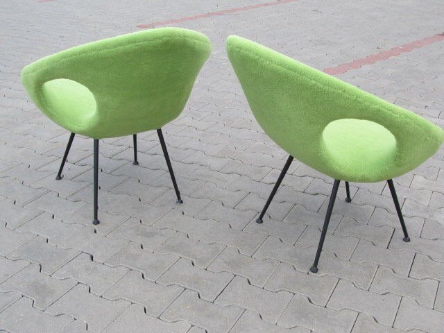 Beautiful and very rare pair of armchairs egg 50 60 year tear