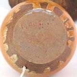 Artisanal orange-yellow ceramic lamp