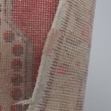 Mid century flatweave large overdyed oriental turkey oushak rug 4'11'' x 7'3''