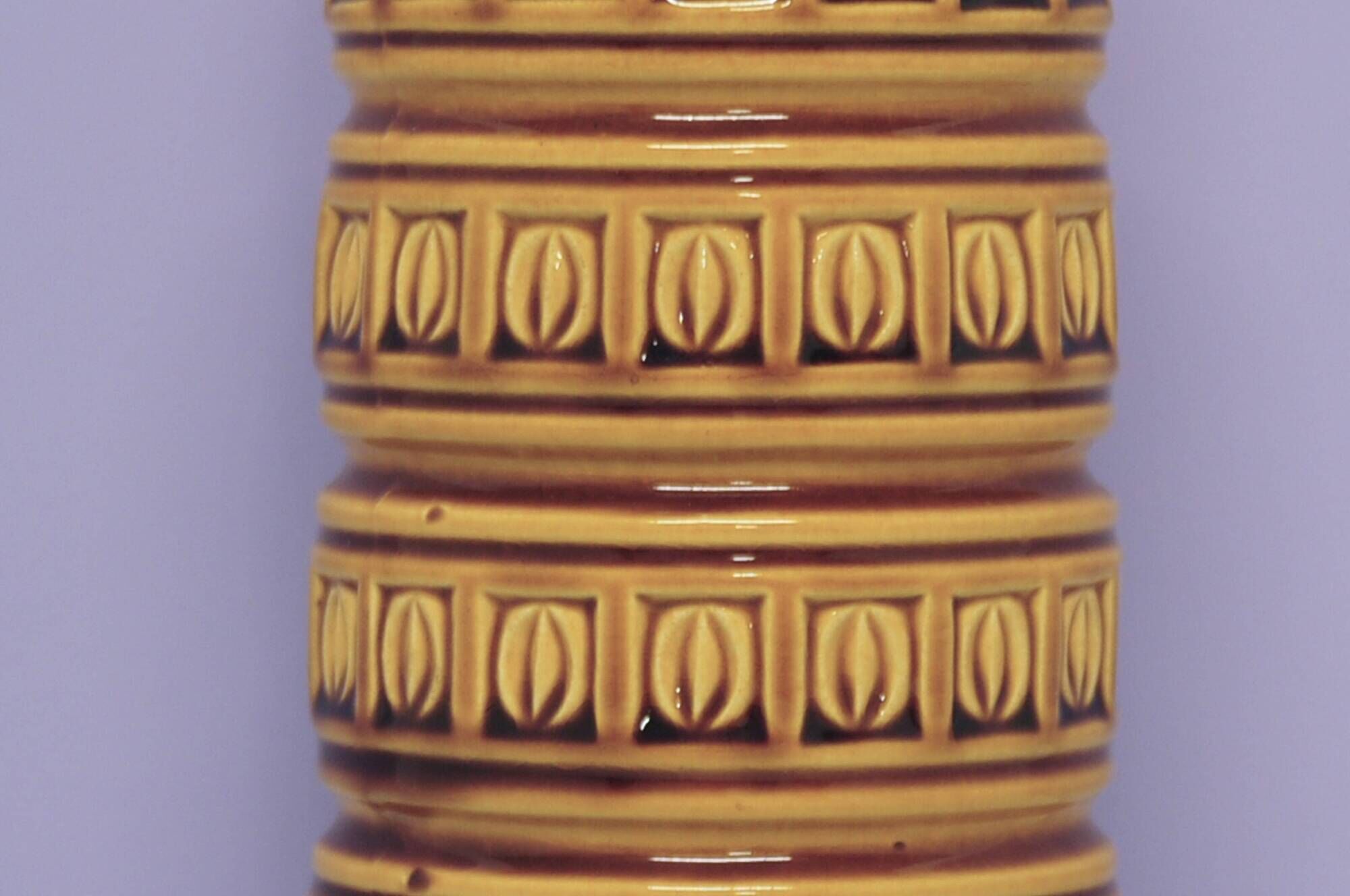 vintage ochre yellow West Germany vase of coffee beans Scheurich