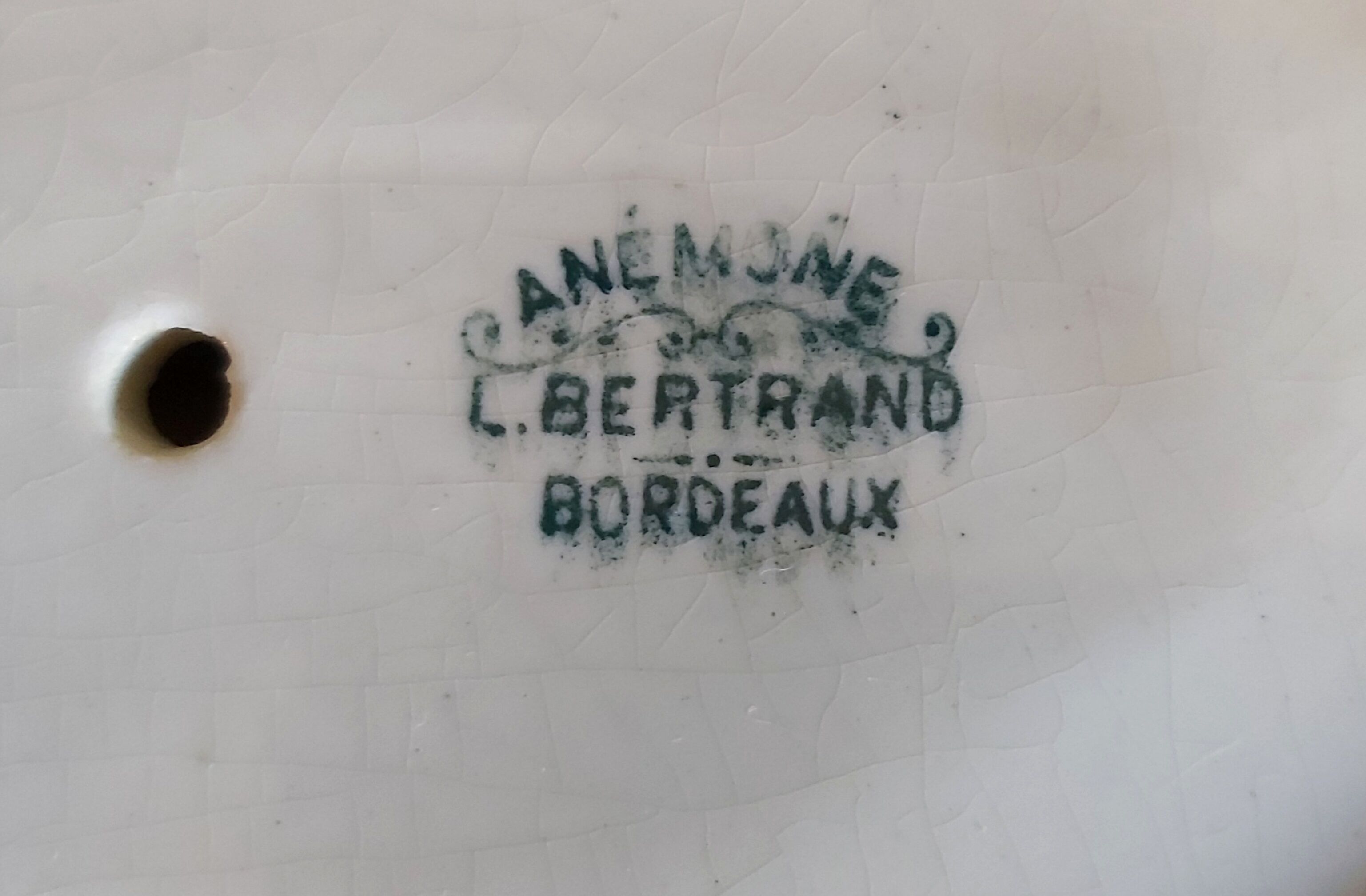 French vintage sauce boat, Anémone, from L. Bertrand, Bordeaux