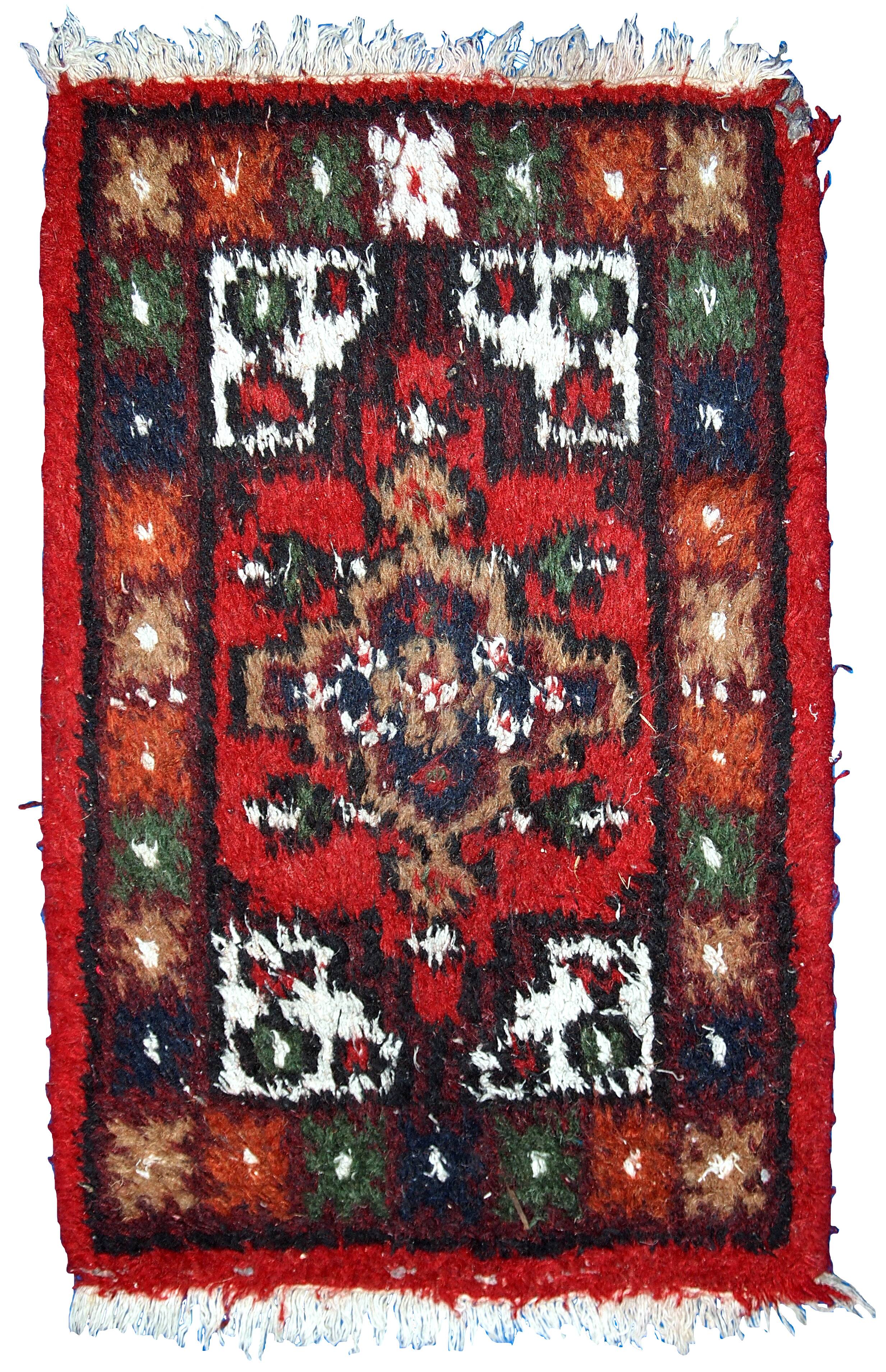 Tapis Vintage Hamadan en Laine, Années 1970, Élégance Authentique